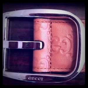Brown leather gucci belt